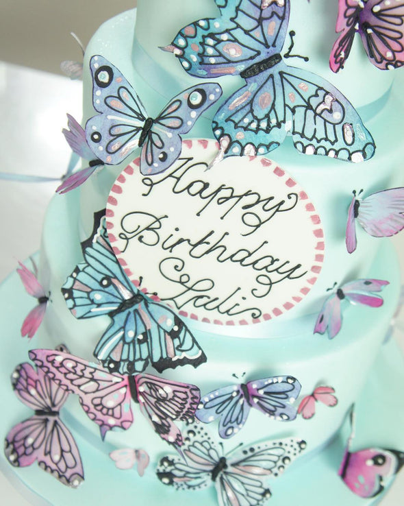 Pastel Butterfly Cake - Tuck Box Cakes