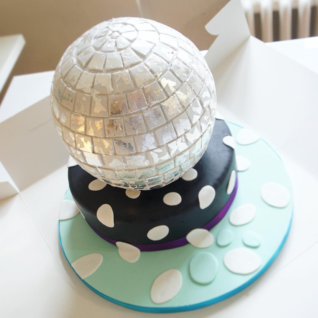 Disco ball cake Tuck Box Cakes