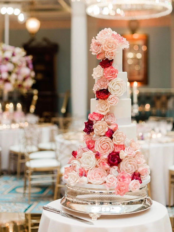 Rose Cascade Wedding Cake - Tuck Box Cakes