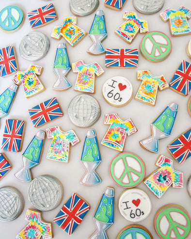 60's Brit Themed Cookie - Tuck Box Cakes