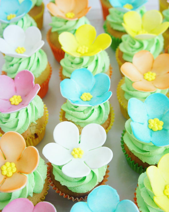 90's flower cupcakes - Tuck Box Cakes