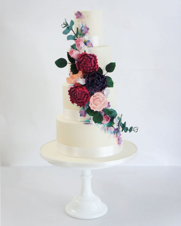 Berry Tones Wedding Cake - Tuck Box Cakes