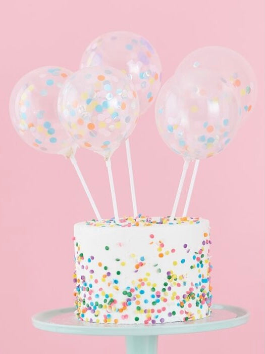 Mini confetti balloon cake topper