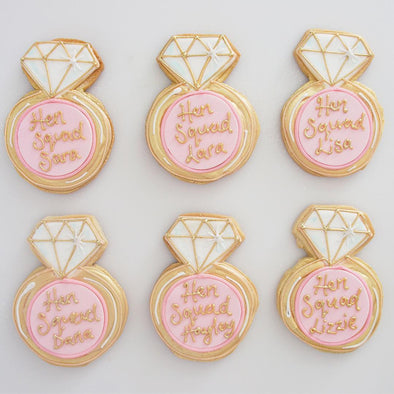 Hen Party Diamond Ring Cookies - Tuck Box Cakes