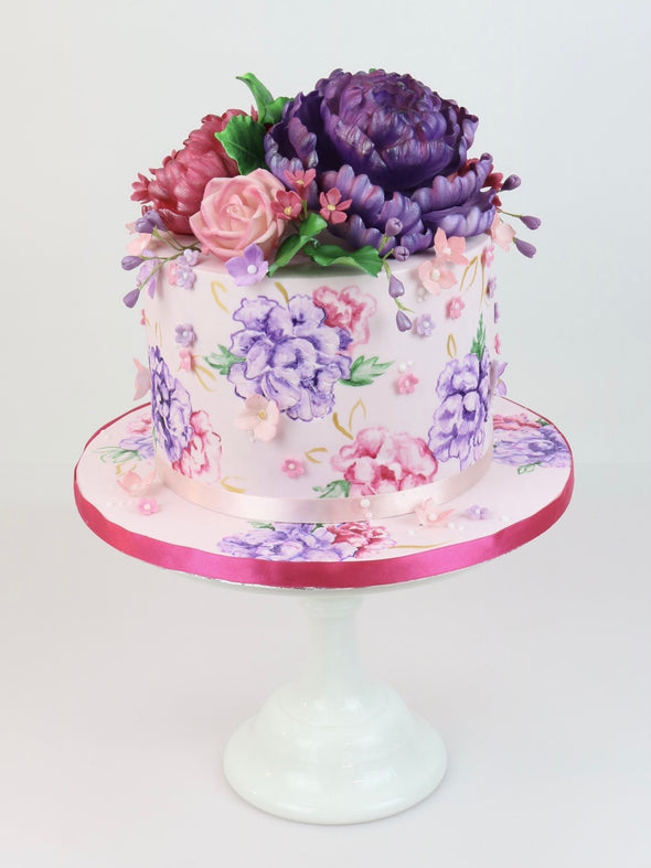 Floral print cake