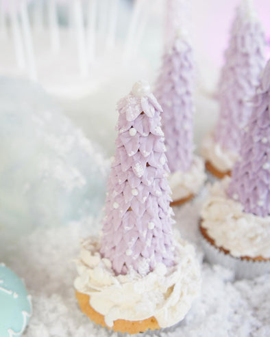 Pastel Christmas tree cupcakes - Tuck Box Cakes