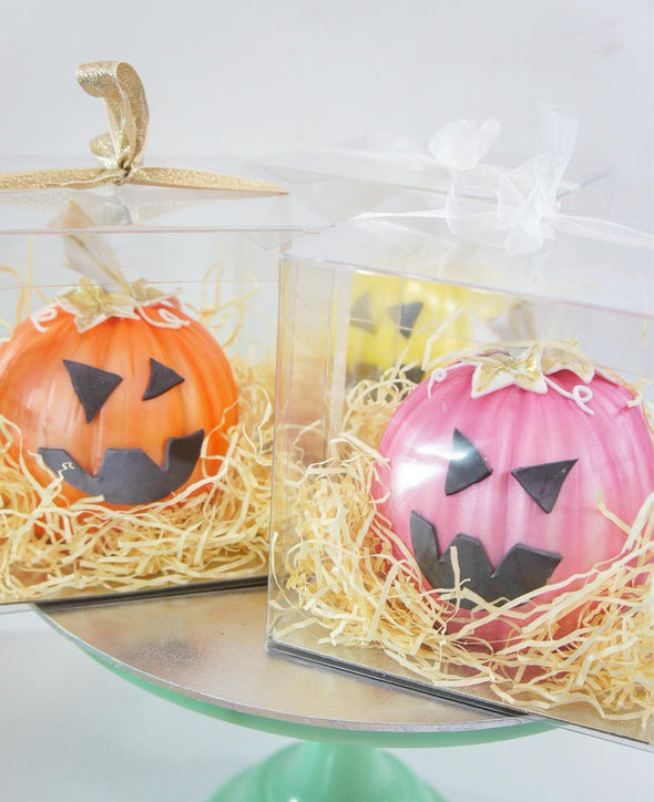 Colourful Halloween Pumpkin Cakes - Tuck Box Cakes