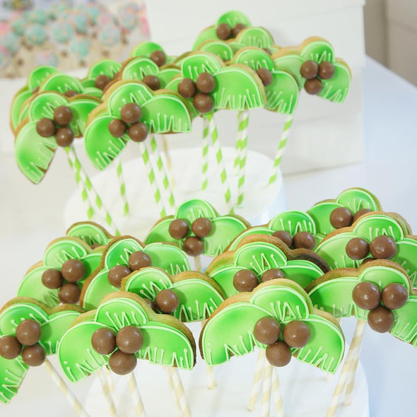 Palm Tree Cookie Pops - Tuck Box Cakes