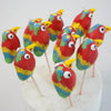 Parrot cake pops - Tuck Box Cakes