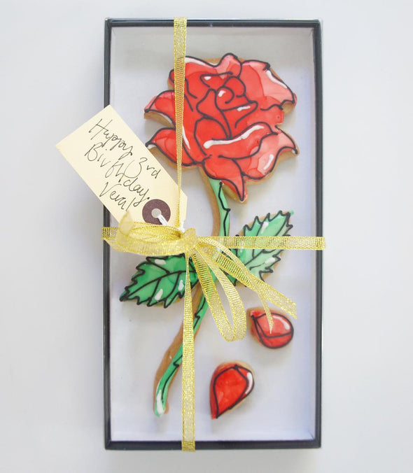 Stained Glass Rose Cookie - Tuck Box Cakes