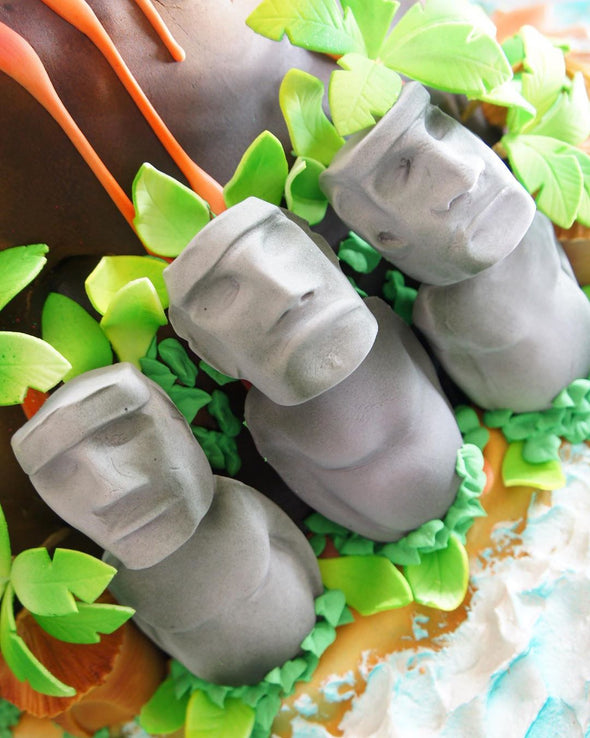 Volcano/Easter Island Cake - Tuck Box Cakes