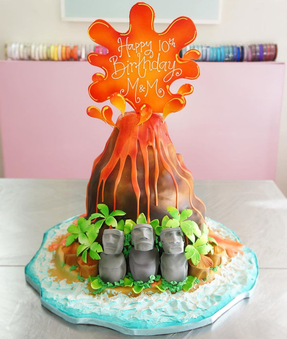 Volcano/Easter Island Cake - Tuck Box Cakes