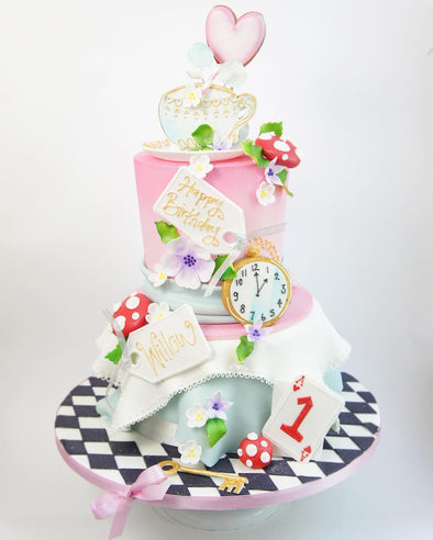 Alice in wonderland tea party cake – Tuck Box Cakes