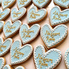 Blue And Gold Wedding Favour Cookies - Tuck Box Cakes