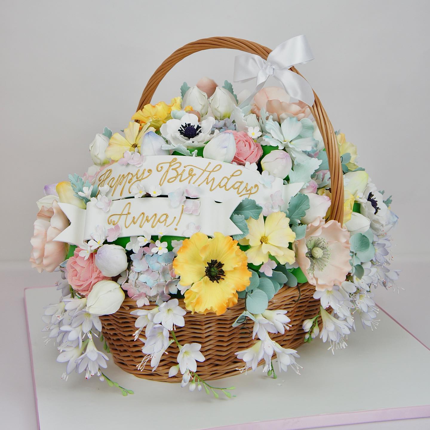 Roses In A Basket Cake