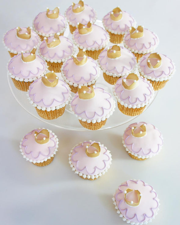 Gold crown cupcakes - Tuck Box Cakes