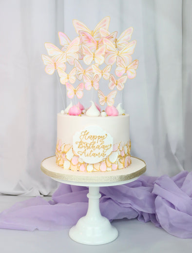 Pastel butterfly launch cake