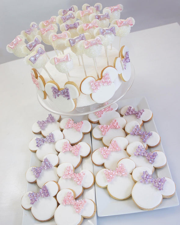 Minnie Mouse Cookies And Cake Pops - Tuck Box Cakes