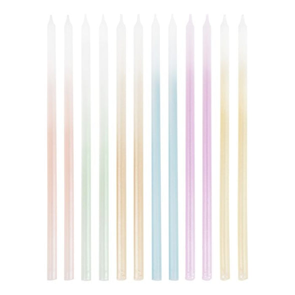 Tall Ombre Multi Coloured Cake Candles