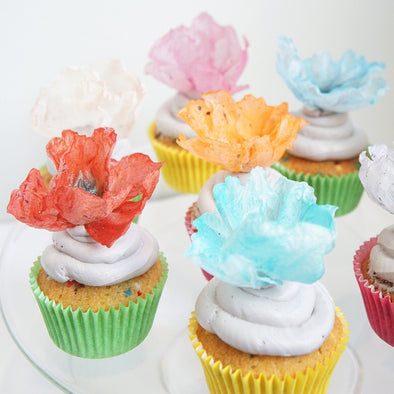Paper poppy cupcakes - Tuck Box Cakes