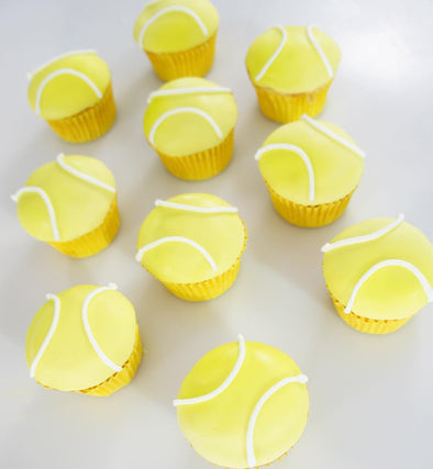 Tennis ball cupcakes - Tuck Box Cakes