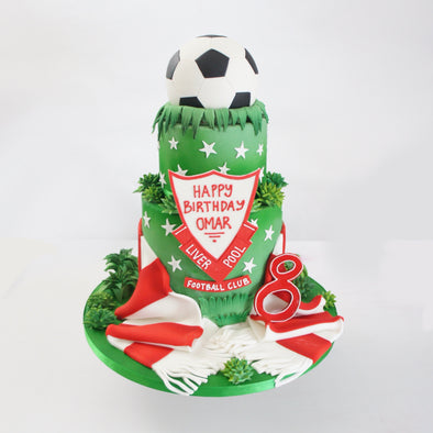 Tiered football cake